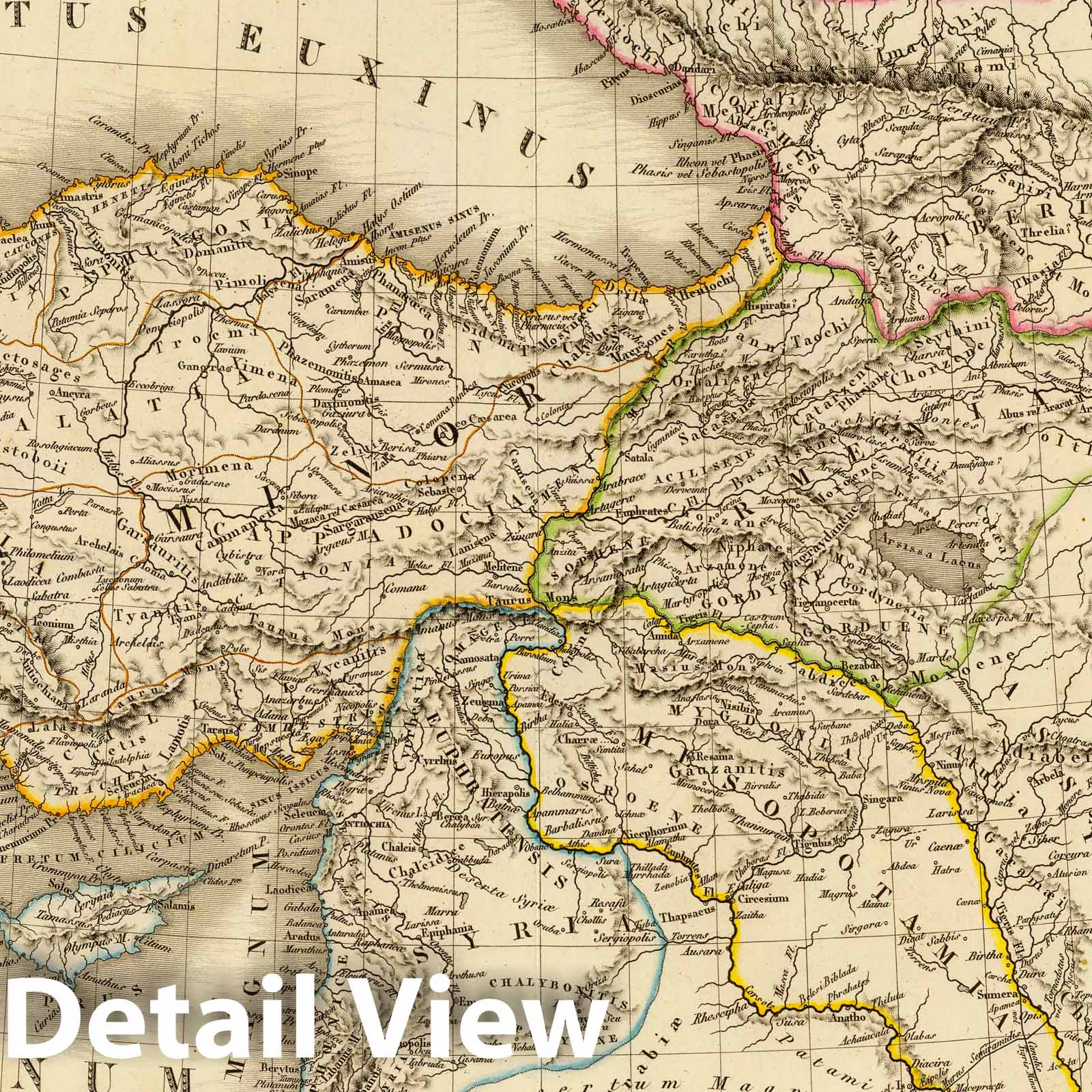 Asia Minor, Armenia, Syria, Mesopotamia & Caucasus, 1822 - Historical Map Print
