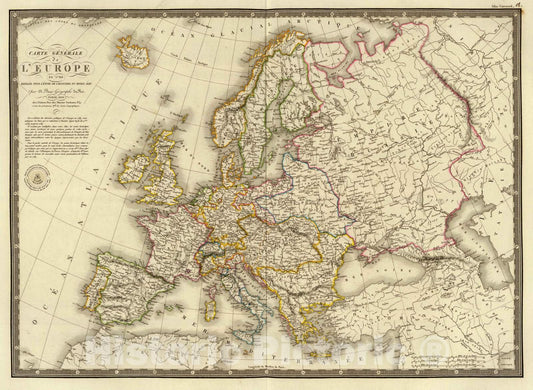 Historic Map : 1826 Europe en 1789. - Vintage Wall Art