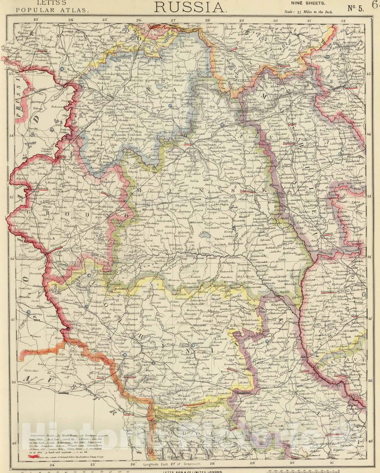 Historic Map : 1883 Russia 5. - Vintage Wall Art