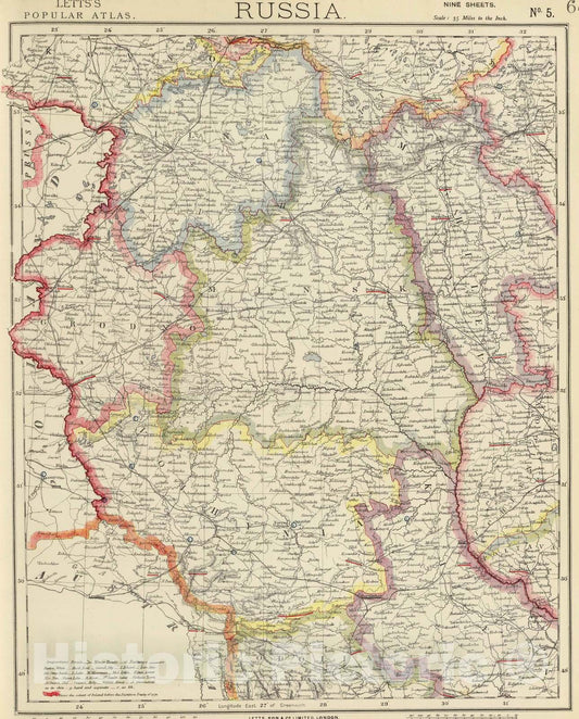 Historic Map : 1883 Russia 5. - Vintage Wall Art