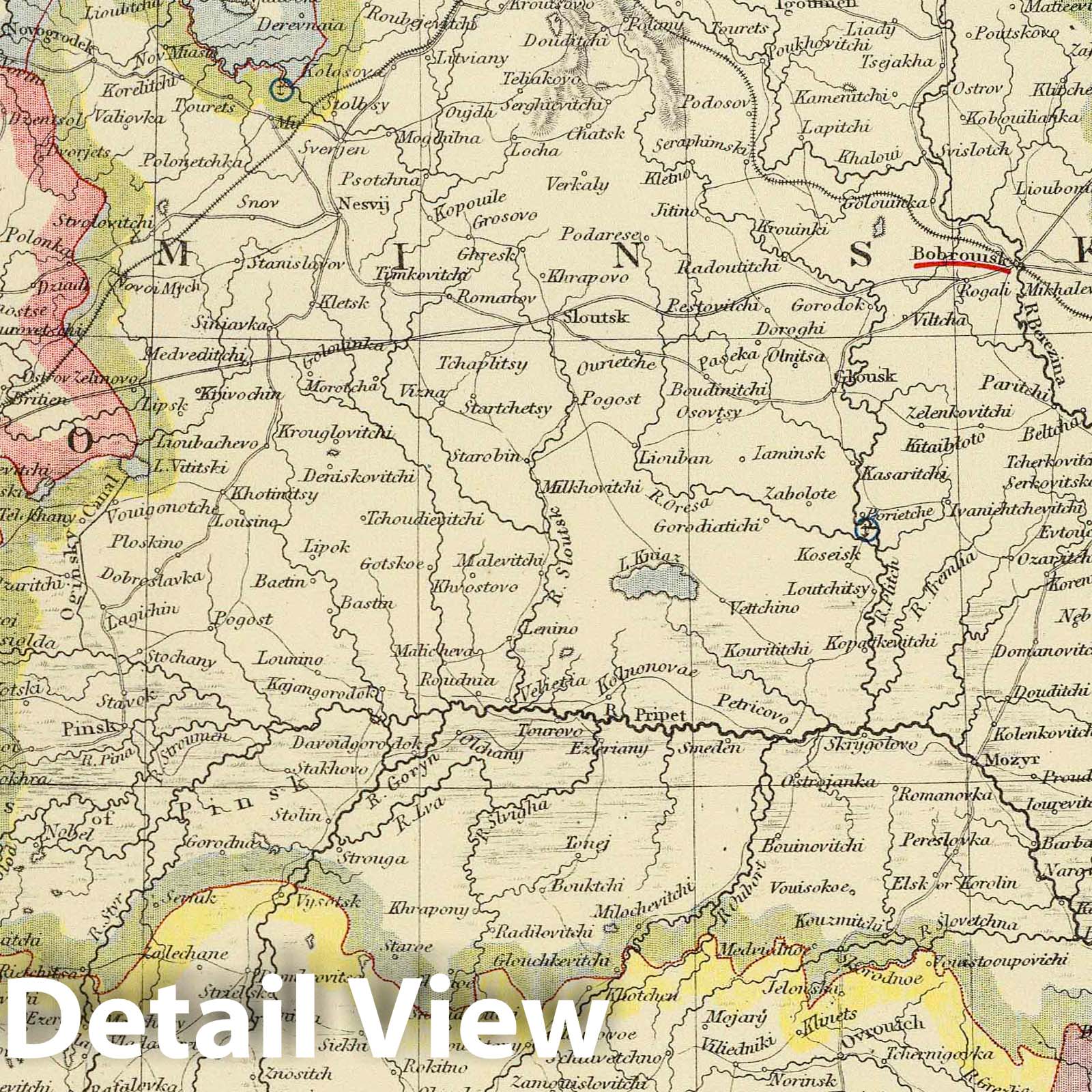 Russia, Belarus, and Ukraine - Railroad Map, 1883 - Letts's Atlas