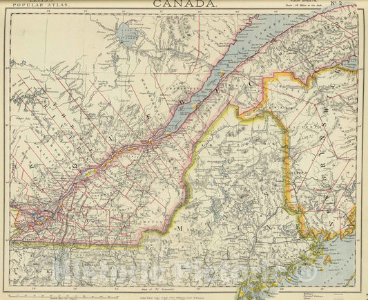Historic Map : 1883 Canada 2. - Vintage Wall Art