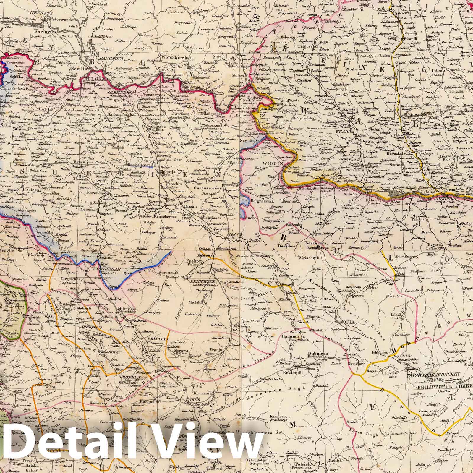 European Turkey and Montenegro with Istanbul, Crete, Bosporus, and Dardanelles Map 1855