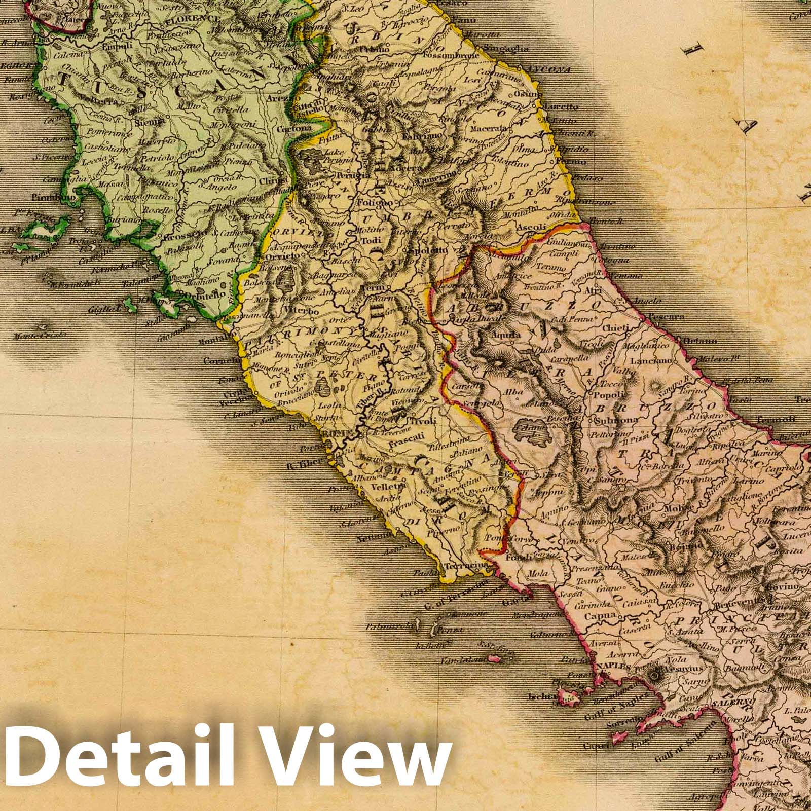 Italy, 1831 - Historical Map Print from The Edinburgh Geographical Atlas