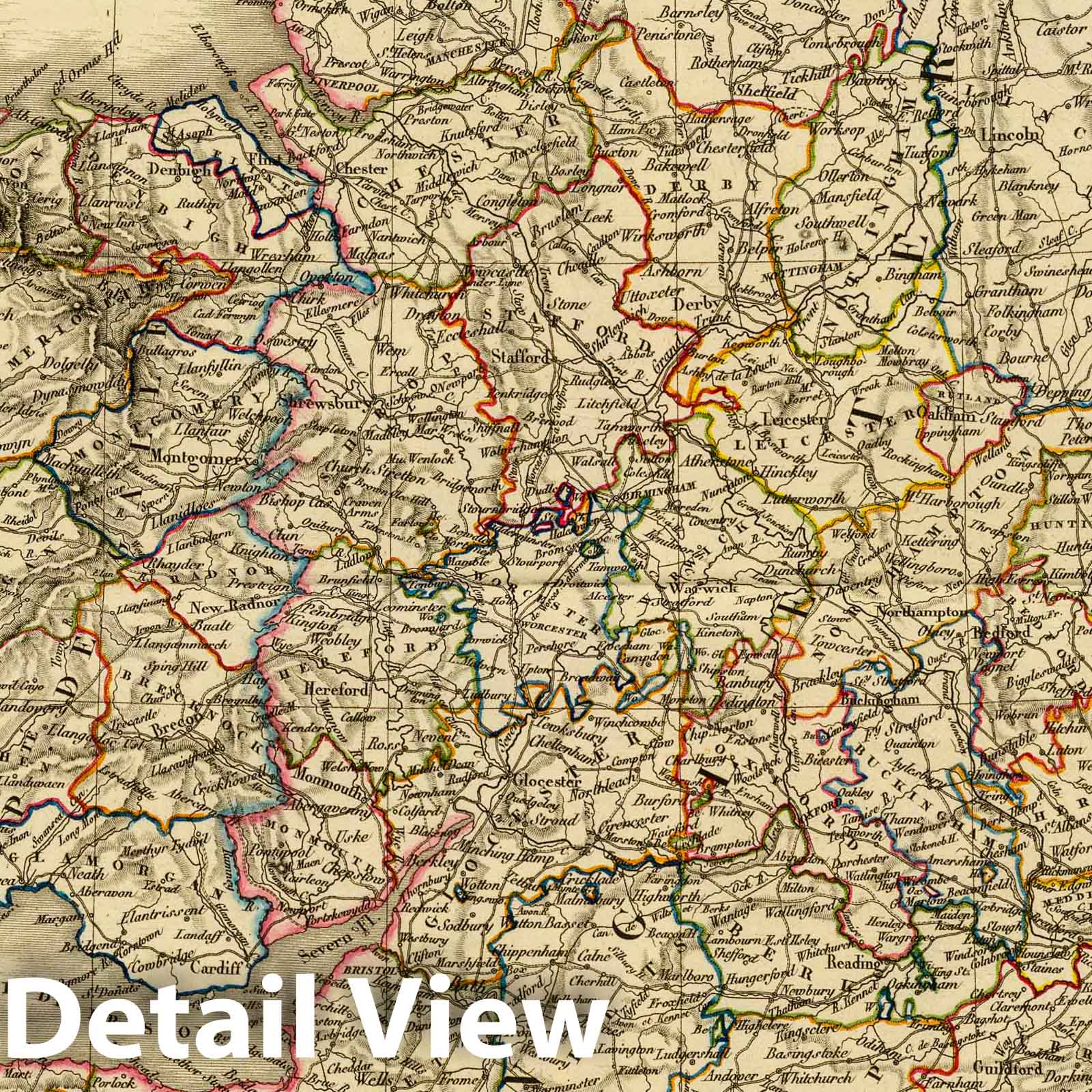 England, Wales, and Southern Scotland - Road Map, 1827 - Historical Map Print