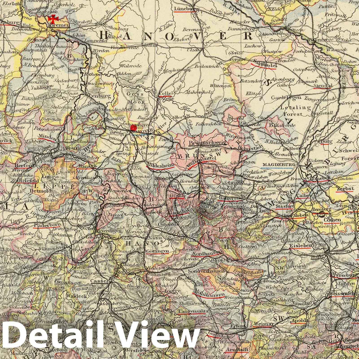 German Empire - Sheet 1, 1883 - Historical Atlas Map Print