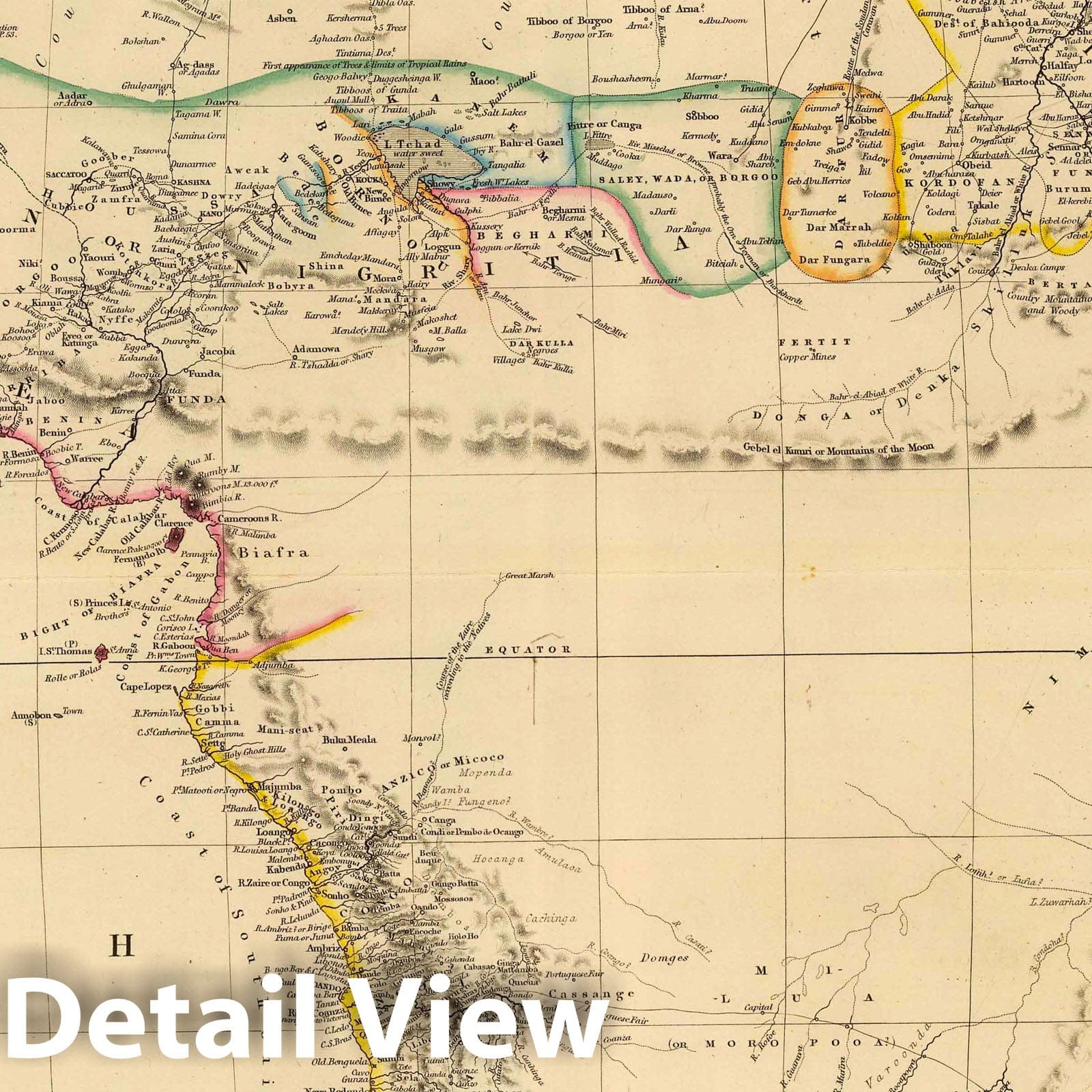 Africa - Boundary Map, 1834 - Historical Map Print