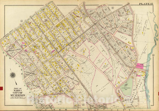 Historic Map : 1910 Mt. Vernon Ward 1. - Vintage Wall Art