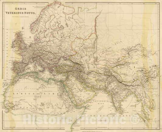 Historic Map : 1832 Orbis Veteribus Notus. - Vintage Wall Art