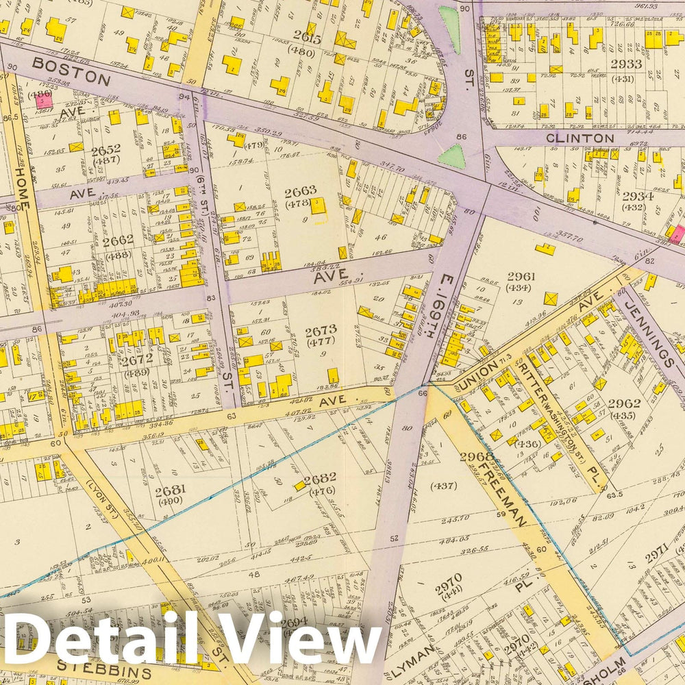 Historic Map : City Atlas - 1893 12, Ward 23. - Vintage Wall Art