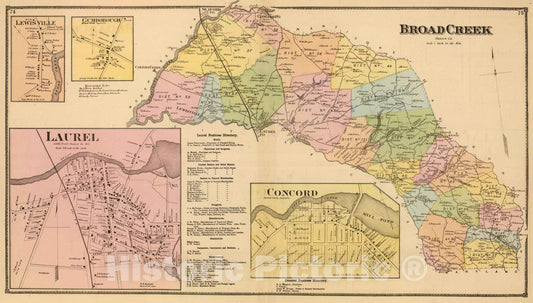 Historic Map : 1868 Broad Creek. - Vintage Wall Art