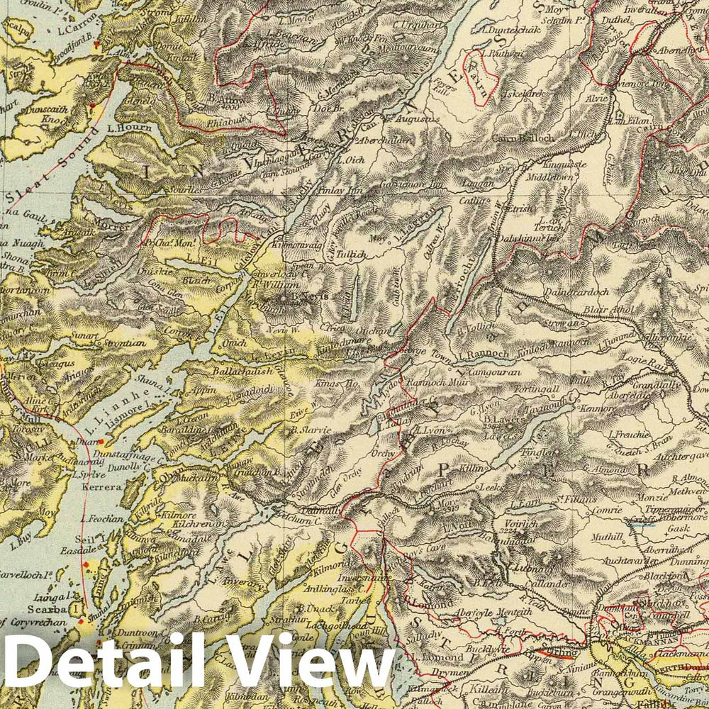 Historic Map : 1883 Scotland. v2 - Vintage Wall Art