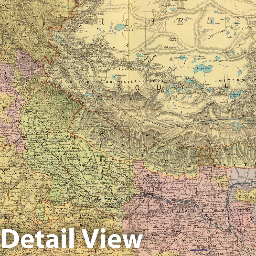 Historic Map : 1901 India North. - Vintage Wall Art