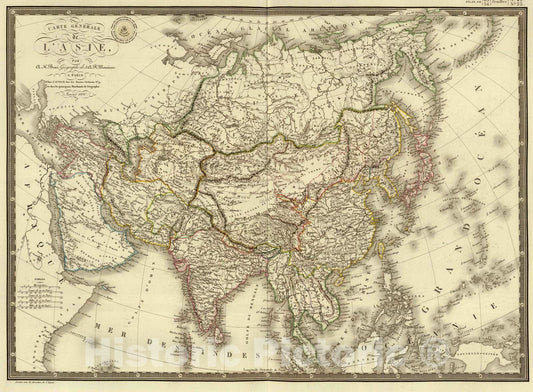 Historic Map : 1820 L'Asie. - Vintage Wall Art