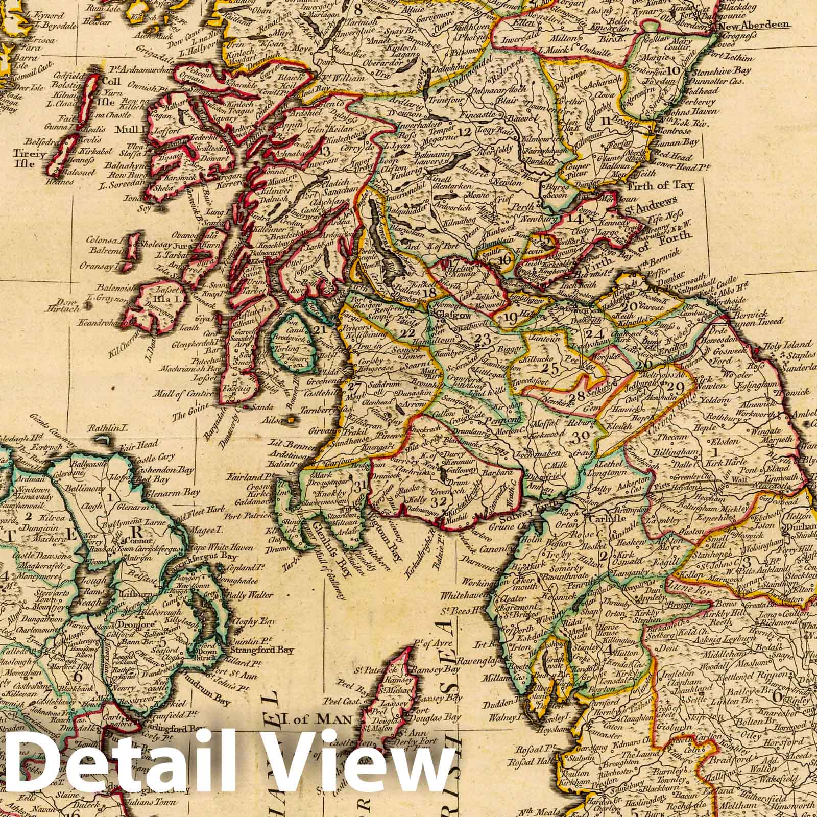 Great Britain and Ireland - Road Map, 1794 - Historical Map Print