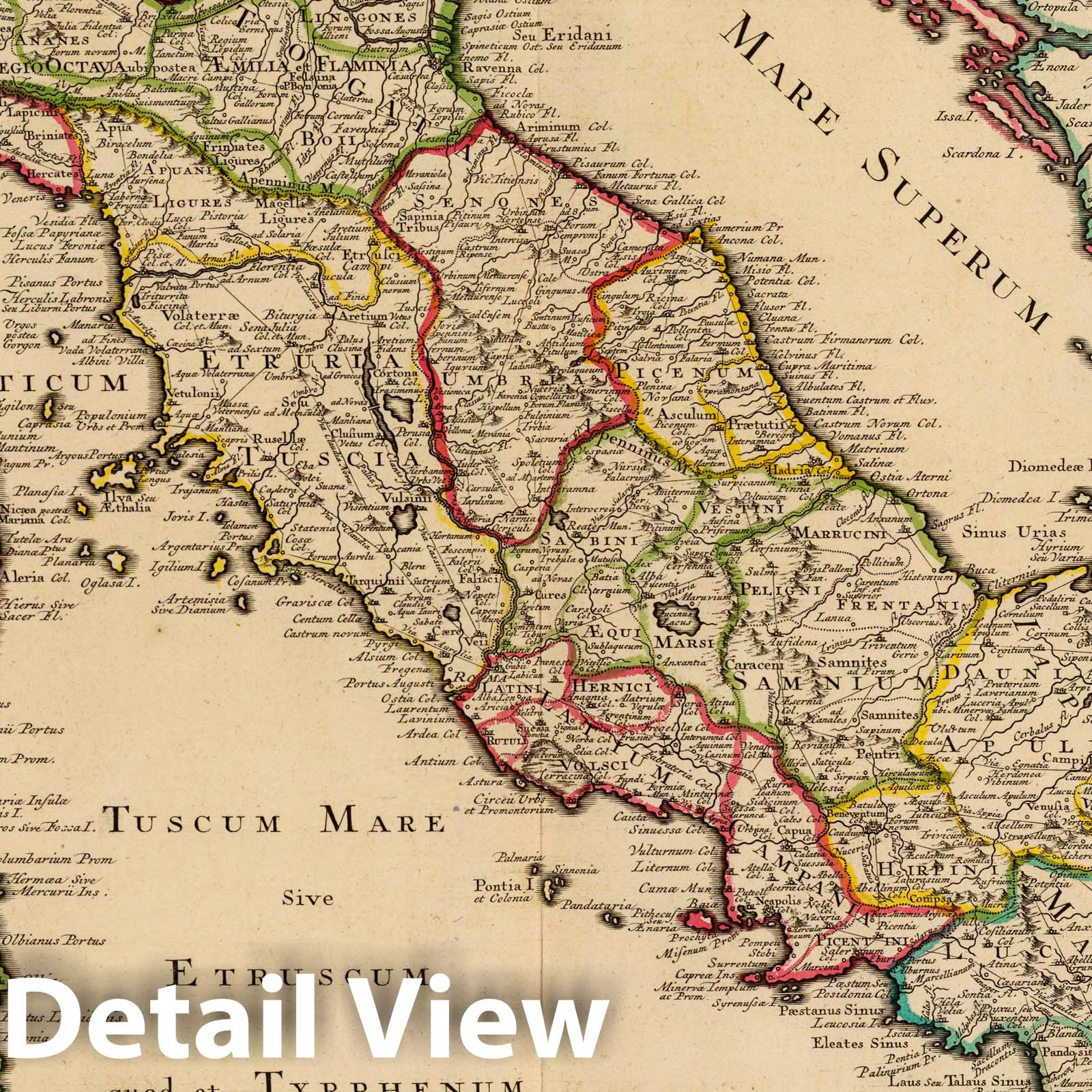 Ancient Italy, 1742 - Historical Map Print by de l'Isle