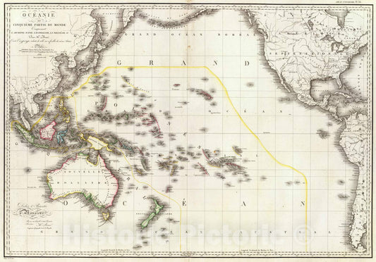 Historic Map : 1814 Oceanie. - Vintage Wall Art