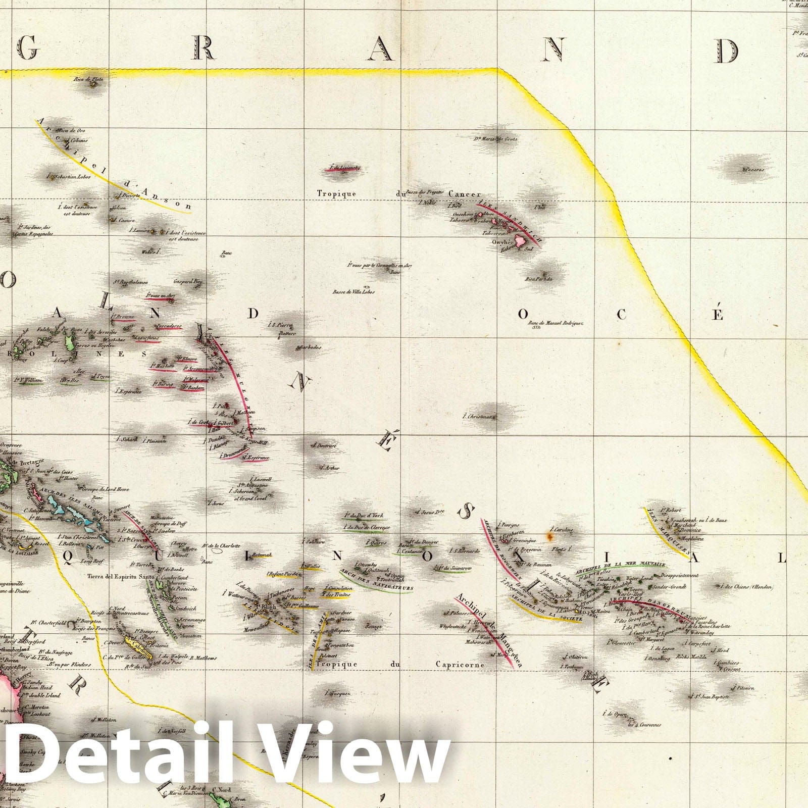 Oceania, 1814 - Historical Map Print by H. Brue