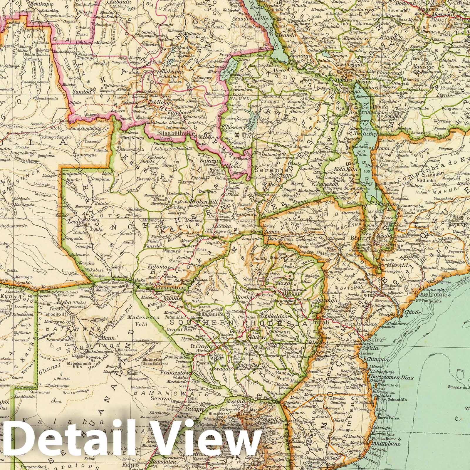 Southern Africa, 1929 - Historical Map Print
