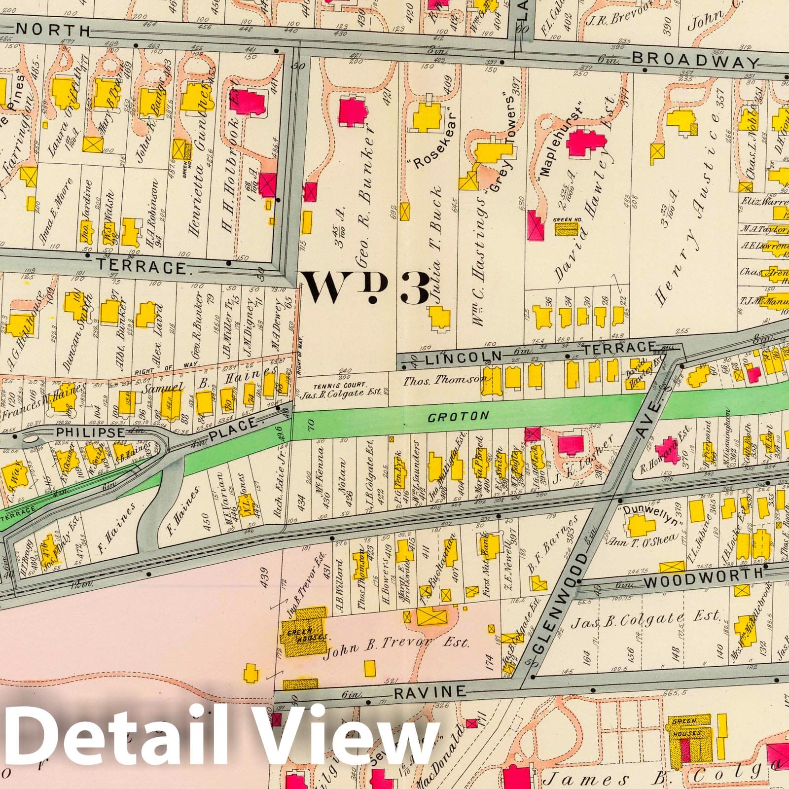 Yonkers, New York - Plate No. 11, 1907 - Historical Map Print