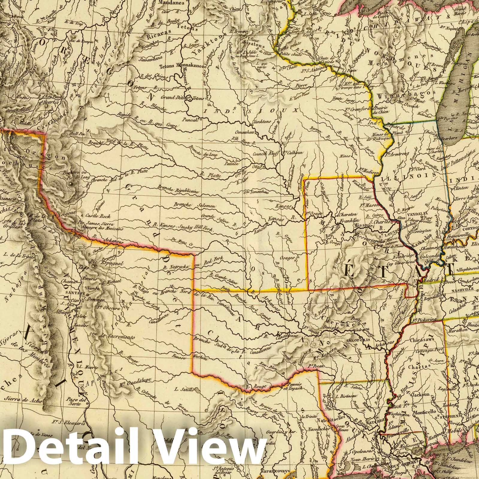 United States, Canada, and Northern Mexico, 1825 - Historical Map Print