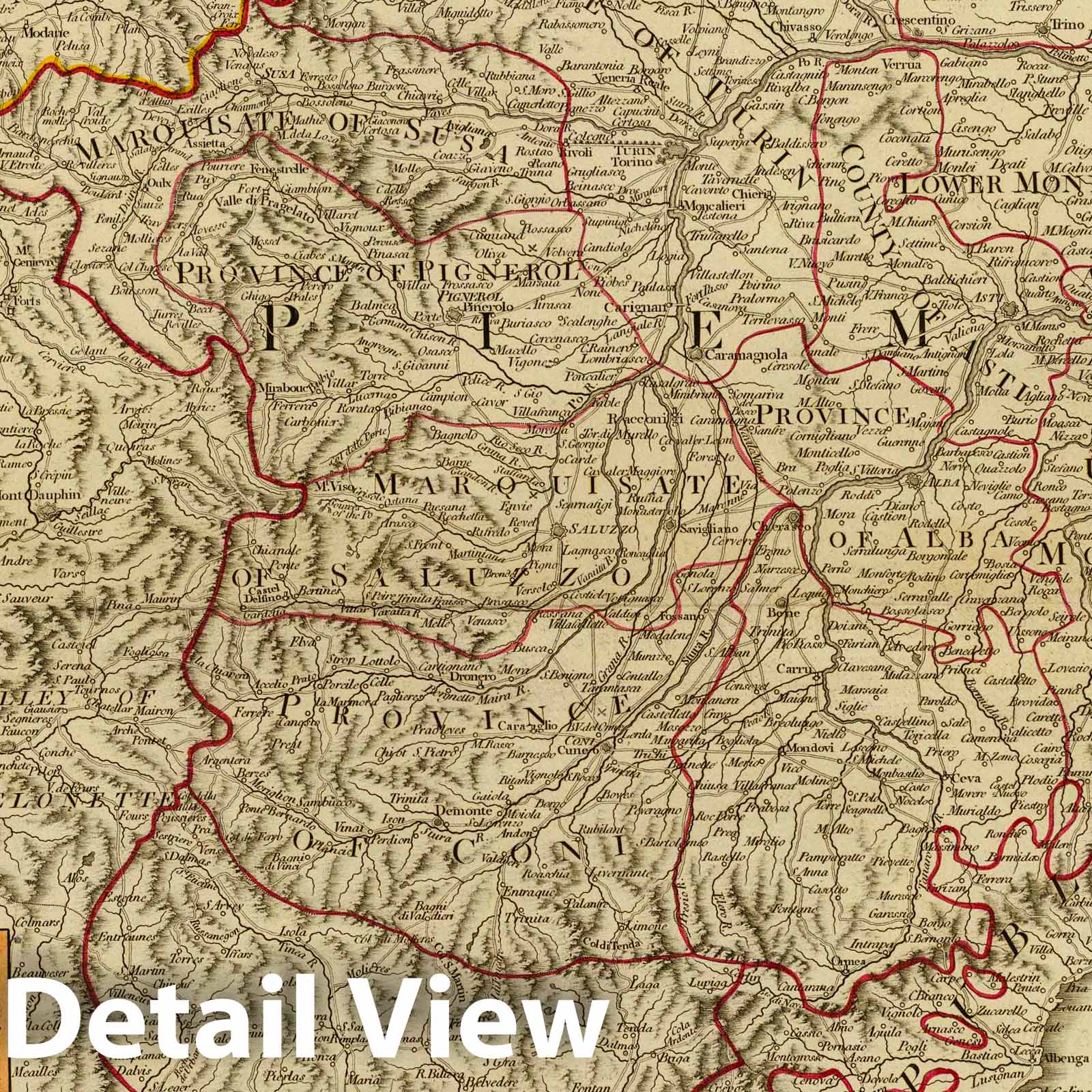 Sardinia, Savoy, and Mont Blanc, 1799 - Historical Map Print
