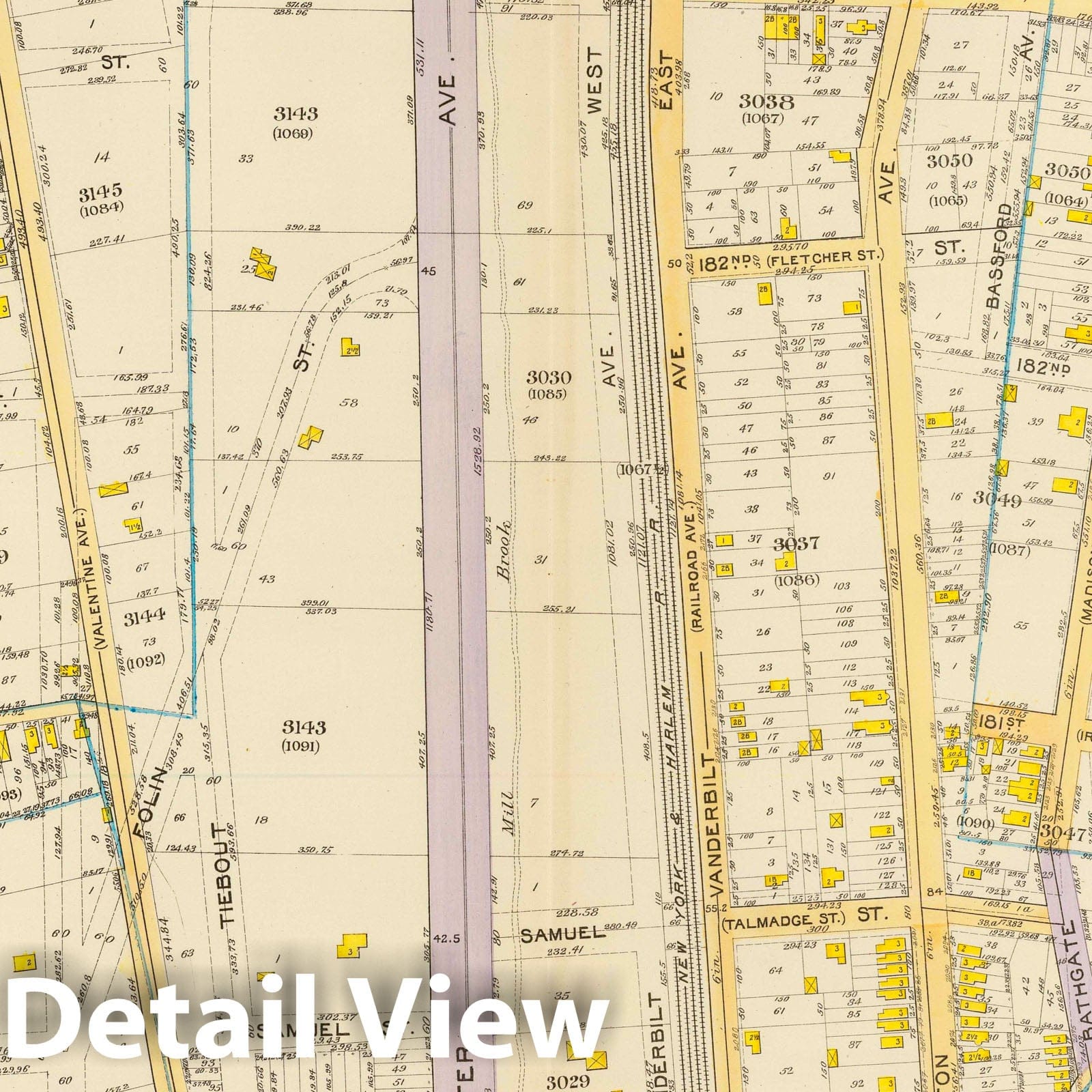 Ward 24 - Railroad Map, 1893 - New York City Plan Historical Print