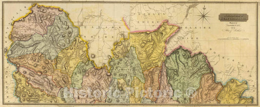 Historic Map : National Atlas - 1832 Composite: Dumfriesshire N. - Vintage Wall Art