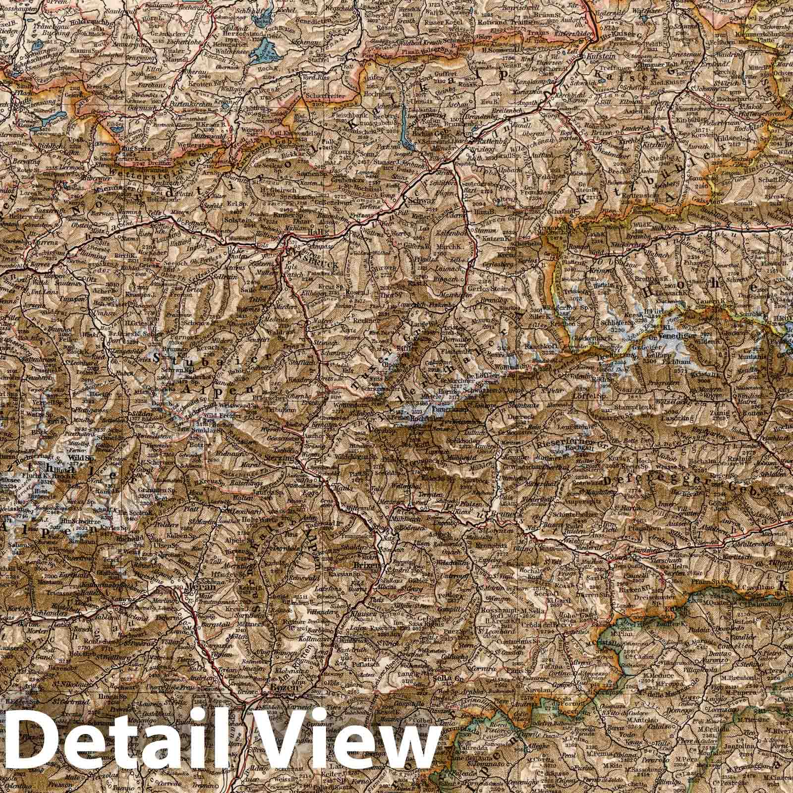 Historic Map : Austria, 1905 Sudbayren, Vorarlberg, Tirol und Salzburg , Vintage Wall Art