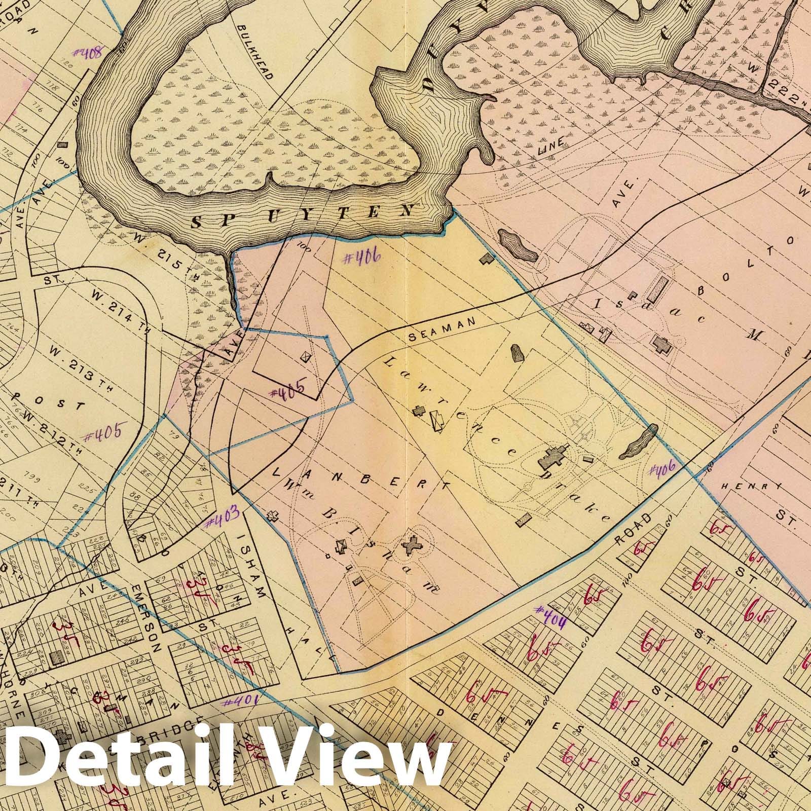 Ward 12, New York City - Railroad Map, 1879 - Bromley Atlas Print