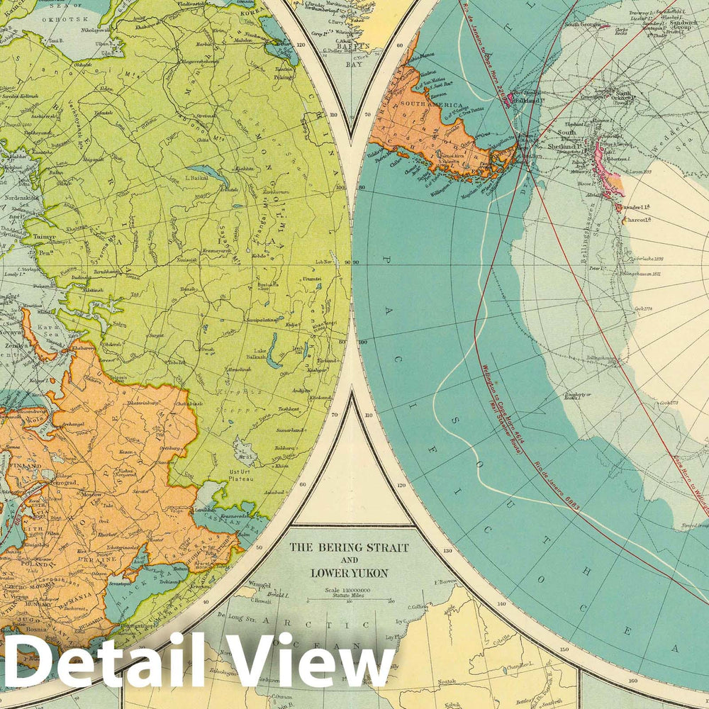 Historic Map : 1922 Polar Regions. - Vintage Wall Art