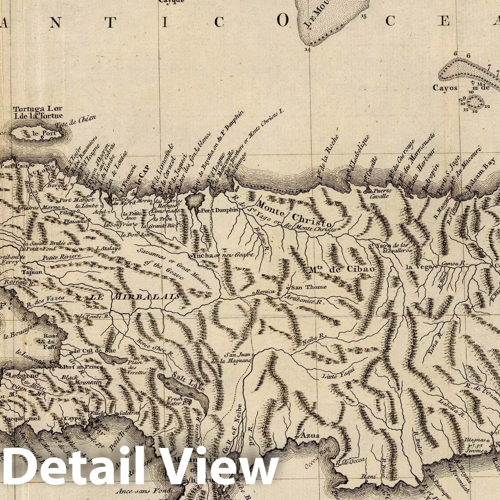 Hispaniola - Climate Map, 1760 - Historical Map Print