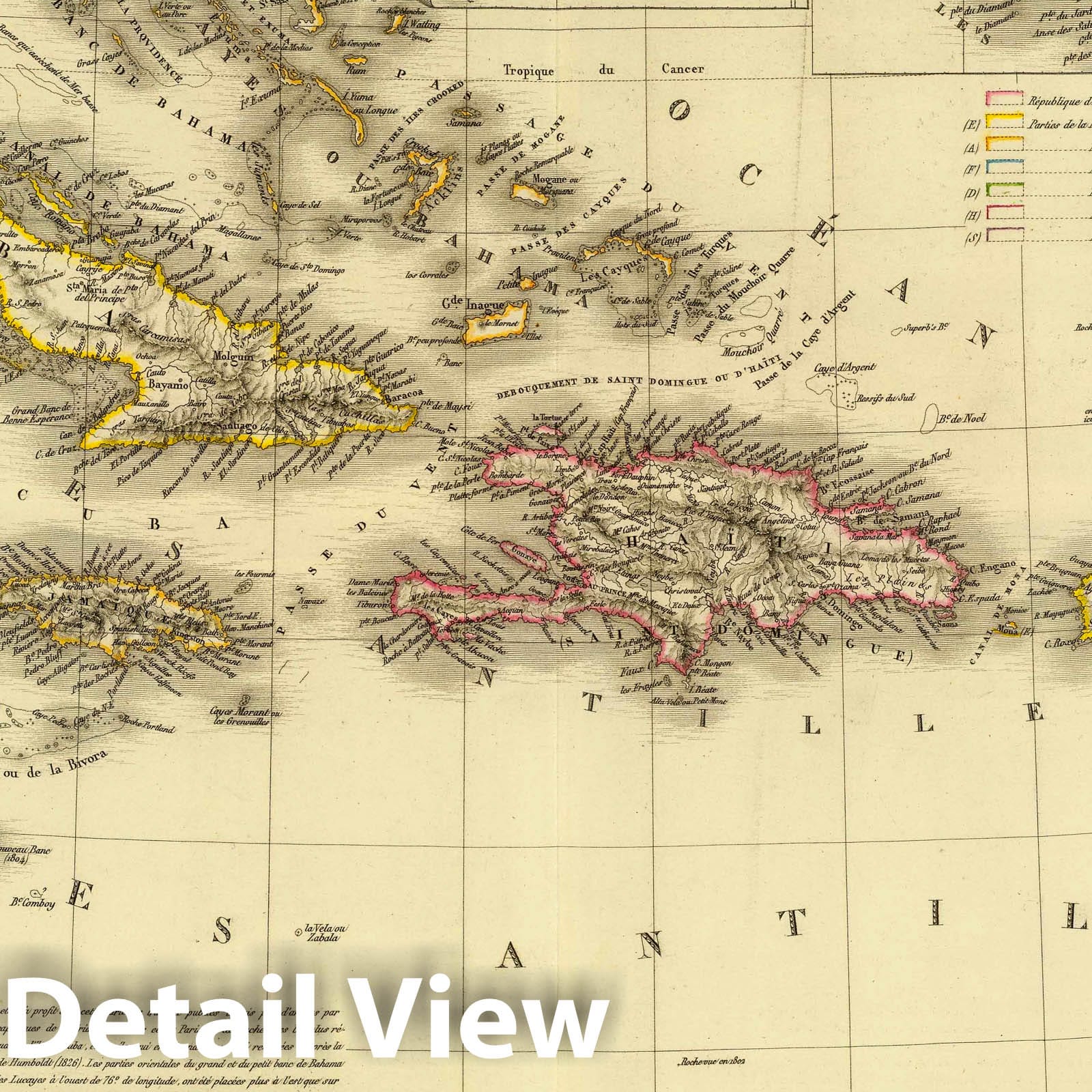 Antilles and West Indies, 1828 - Historical Map Print