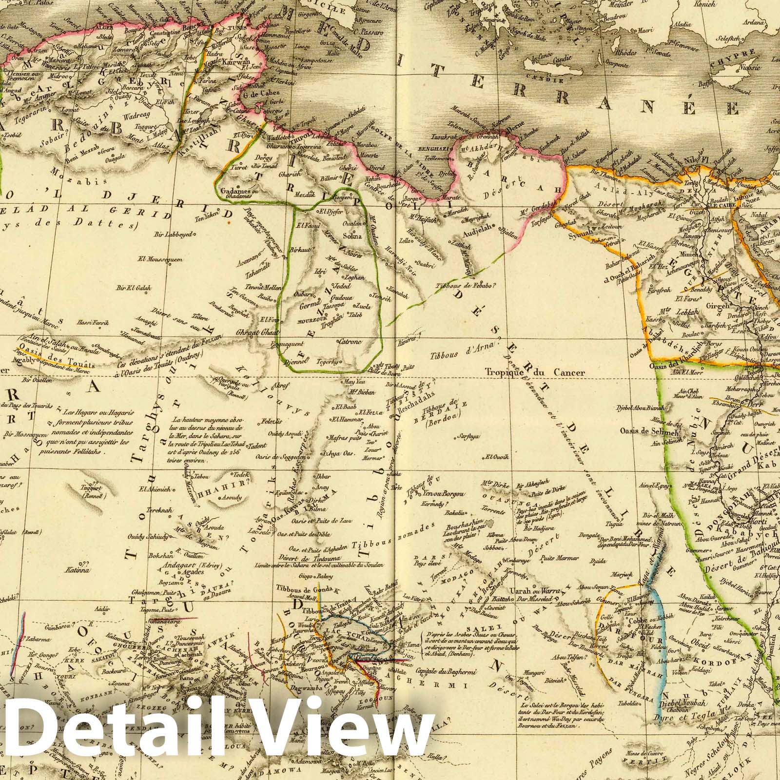 Northern Africa and Ethiopia 1828 - Historical Map Print