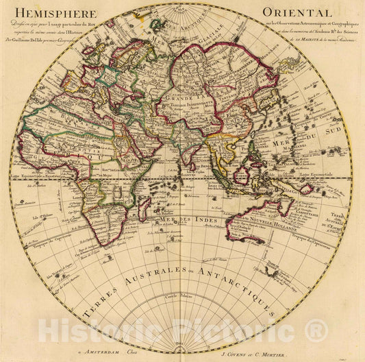 Historic Map : 1720 Hemisphere Oriental. - Vintage Wall Art