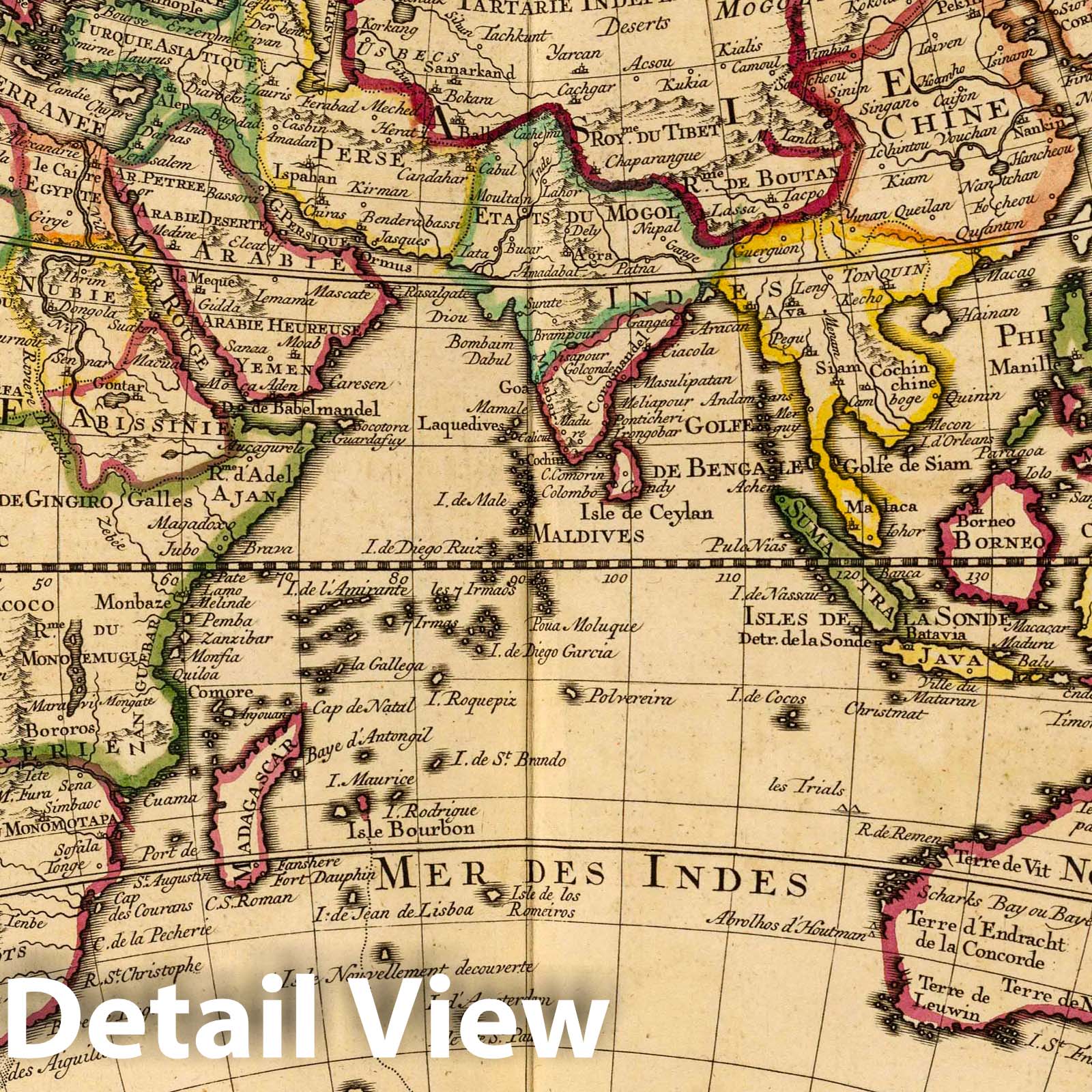 Eastern Hemisphere, 1720 - Historical Map Print by Guillaume de l'Isle