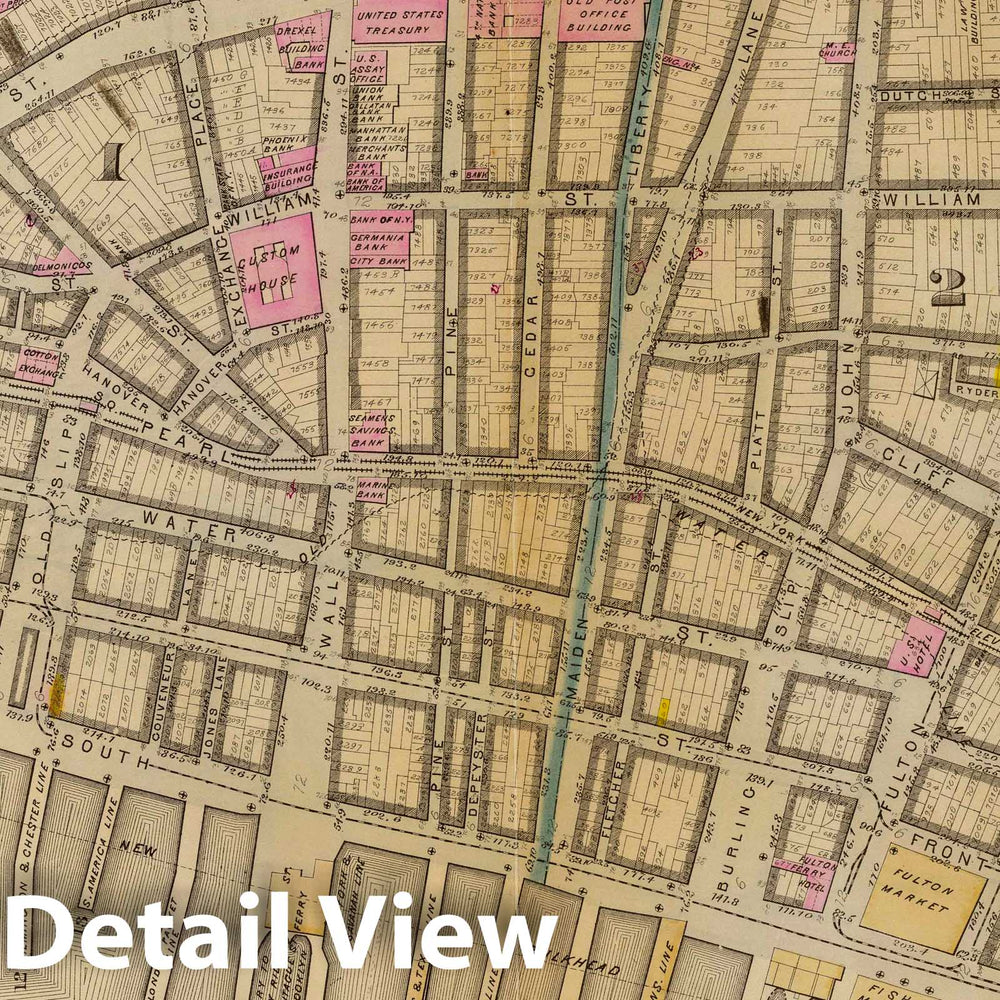 Historic Map : City Atlas - 1879 2. Wards 1-2, 4. - Vintage Wall Art