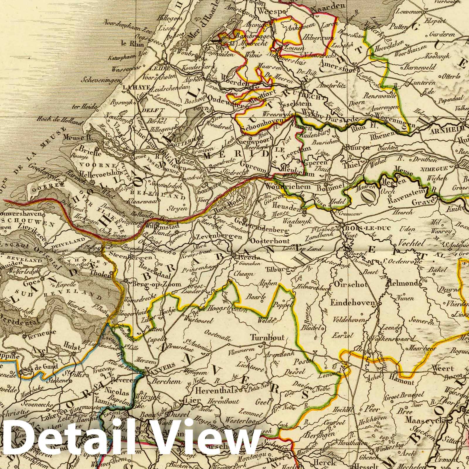 Kingdom of the Netherlands, 1821 - Historical Map Print