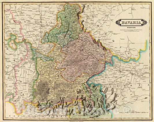 Historic Map : 1831 Bavaria Proper. - Vintage Wall Art