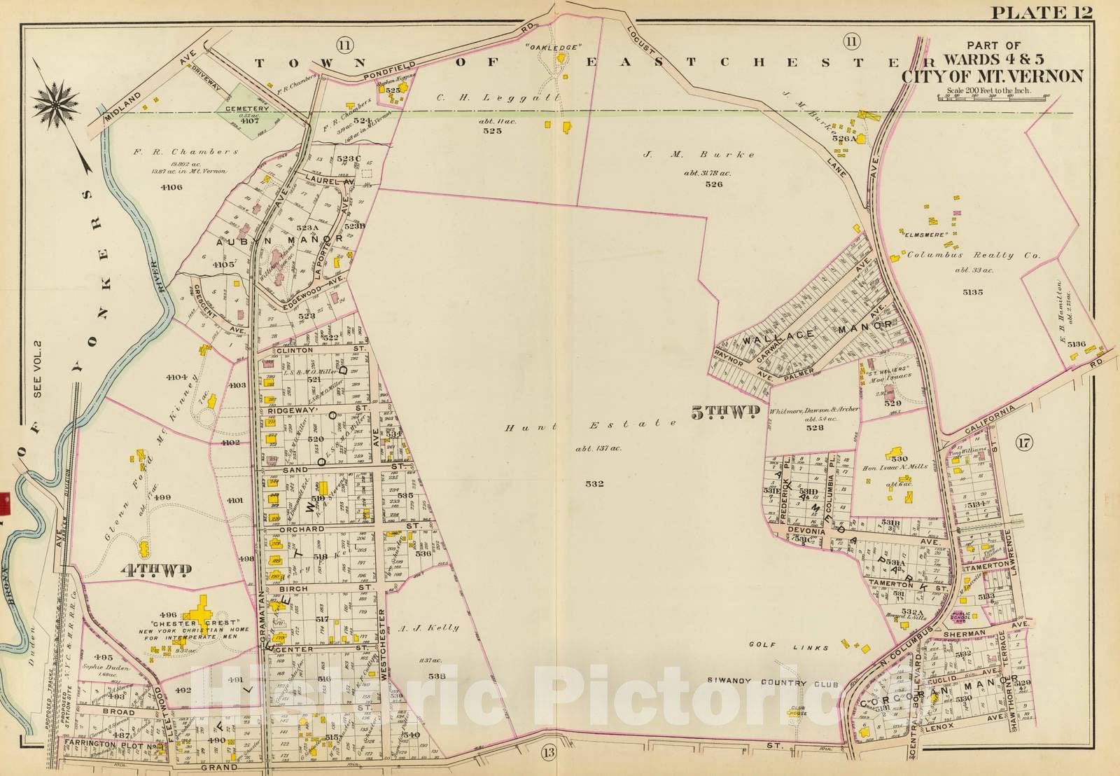 Historic Map : 1910 Mt. Vernon wards 4-5, New York v1 - Vintage Wall Art