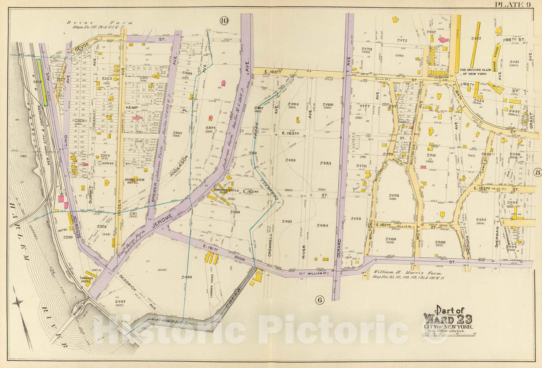 Historic Map : City Atlas - 1893 9, Ward 23. - Vintage Wall Art
