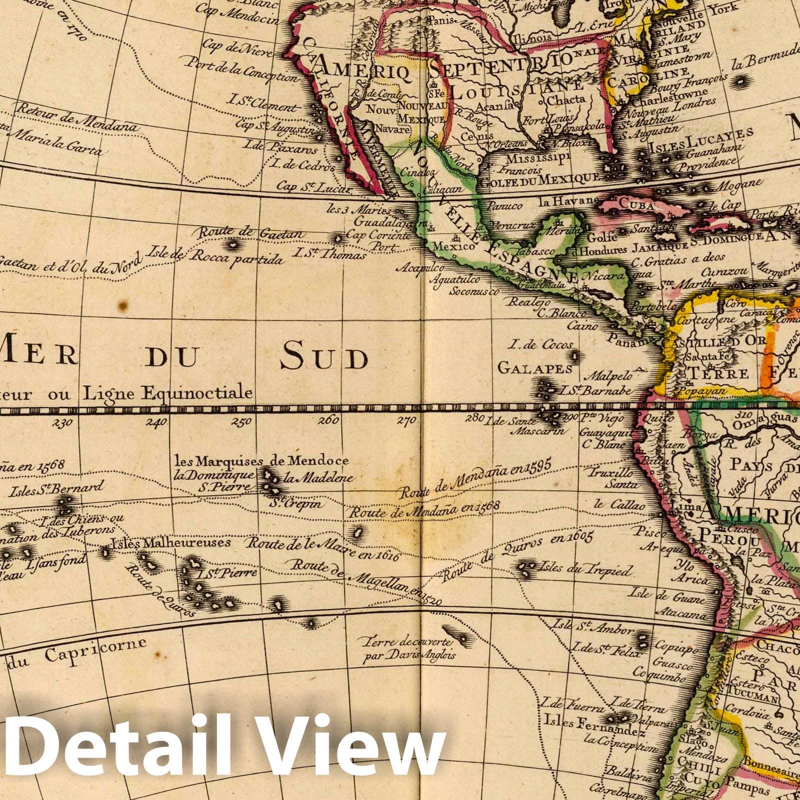 Western Hemisphere, 1720 - Historical Map Print