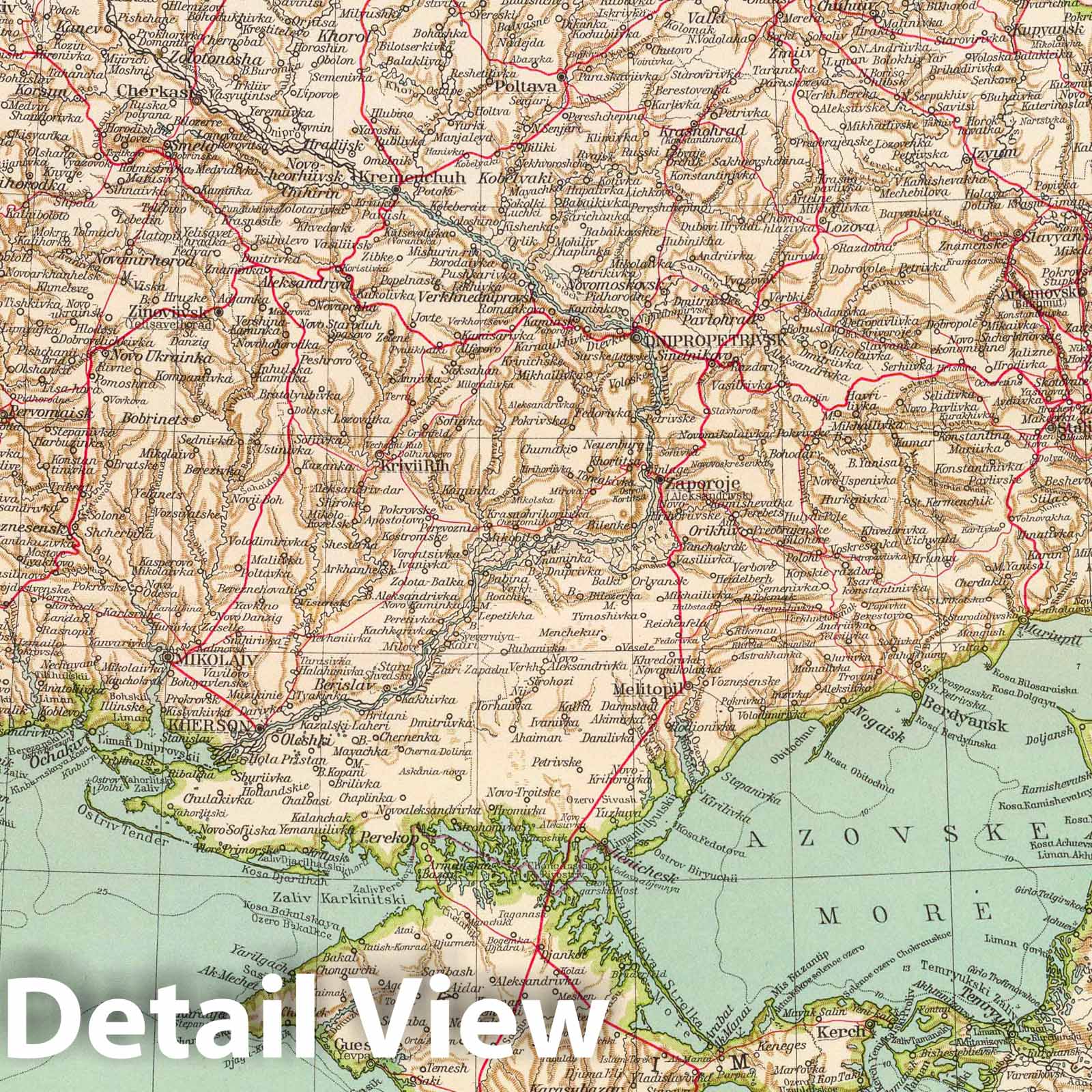 Ukraine and Black Sea Region 1929 Historical Map Print