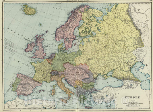 Historic Map : National Atlas - 1903 Europe. - Vintage Wall Art