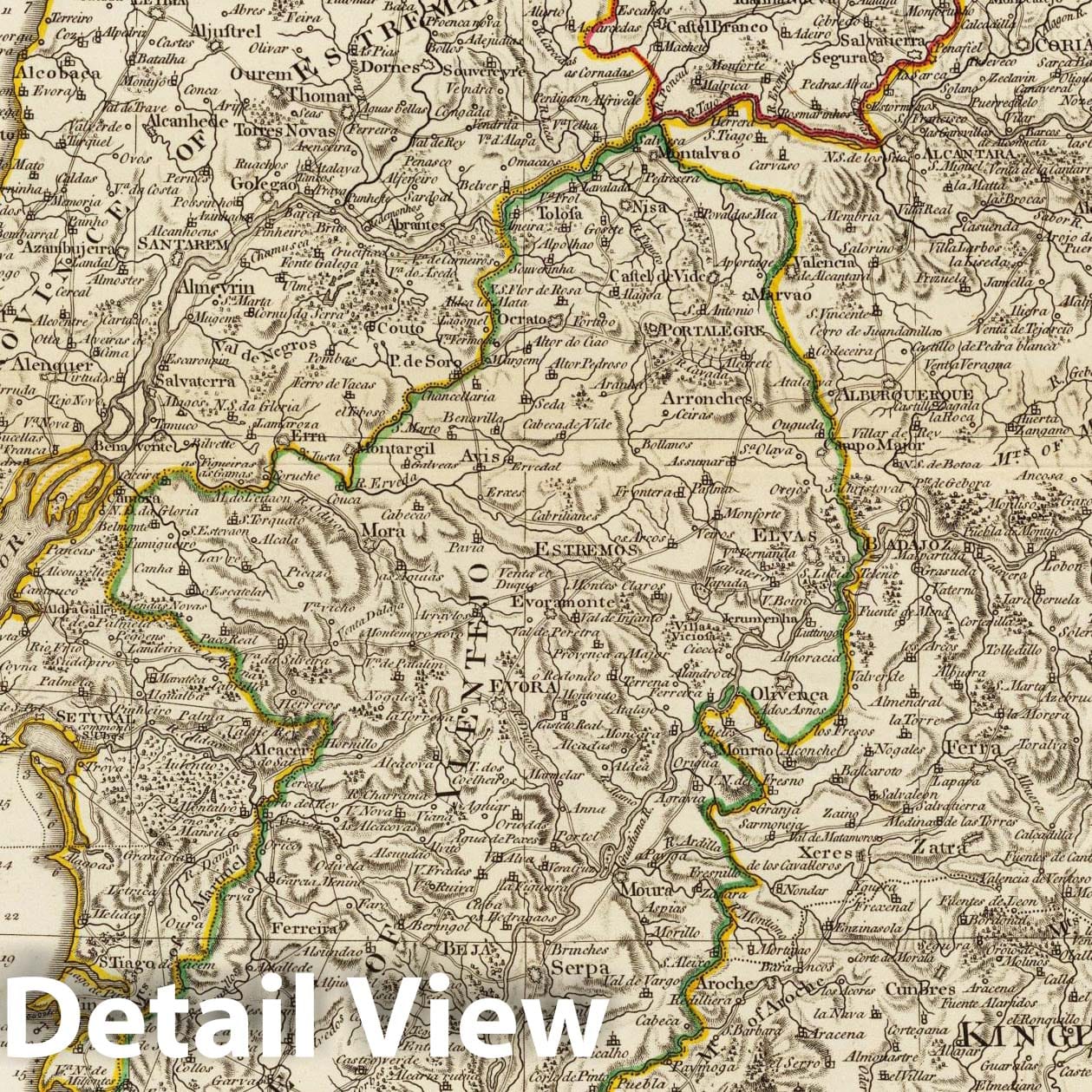 Portugal and Algarve - Nautical Chart, 1794 - Historical Map Print