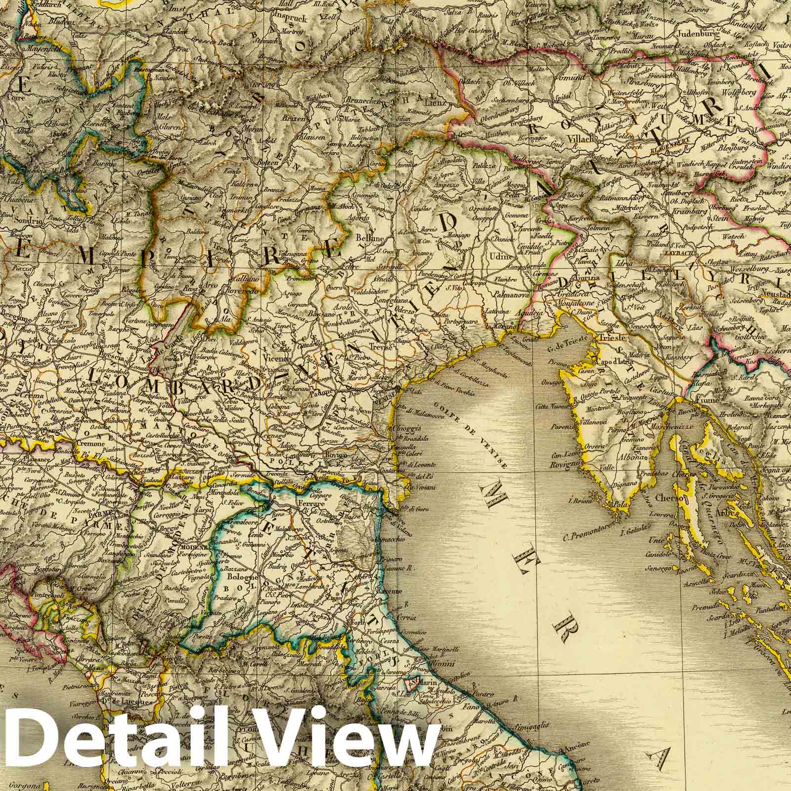 Italy, Switzerland, Illyria - South Sheet, 1826 - Historical Map Print