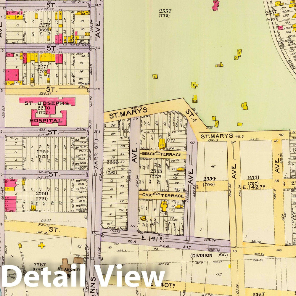 Historic Map : City Atlas - 1893 4, Ward 23. - Vintage Wall Art