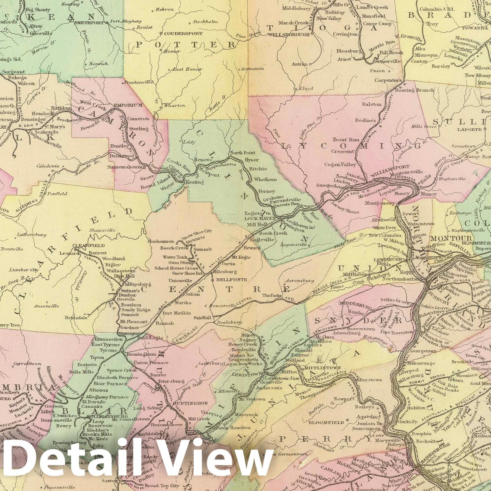 Pennsylvania - Railroad Map, 1872