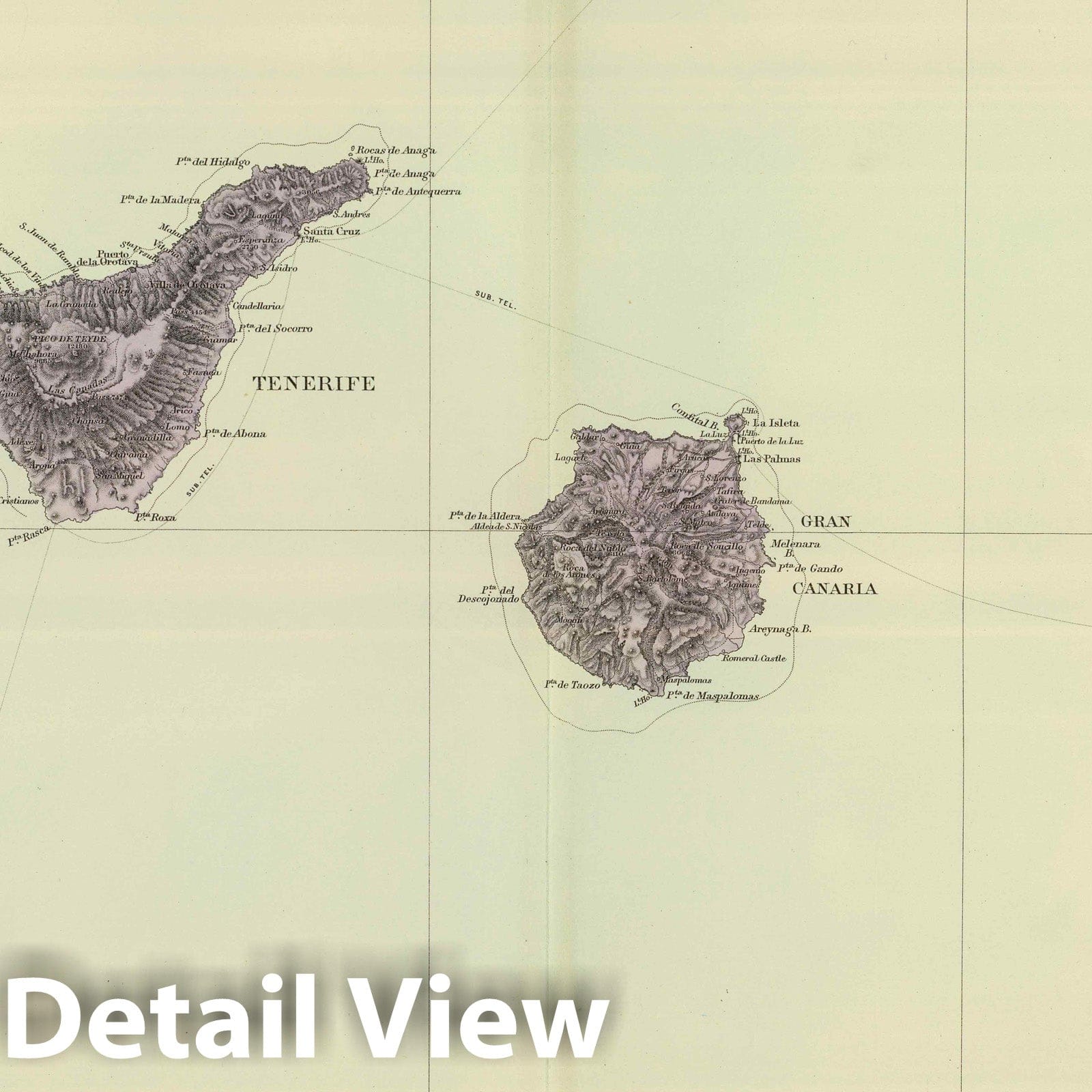 Canary Islands - Road Map, 1901 - Stanford's London Atlas