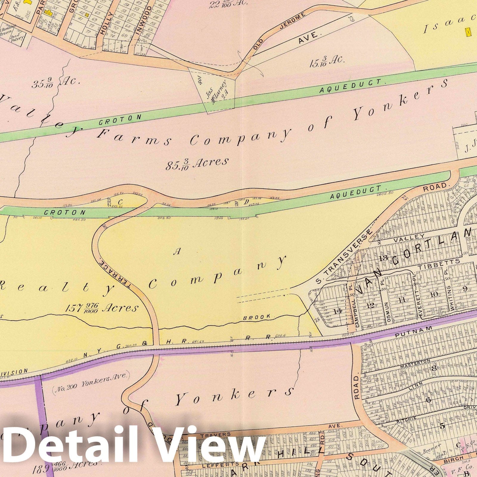 Yonkers, New York - Plate No. 18, 1907 - Historical City Plan Map